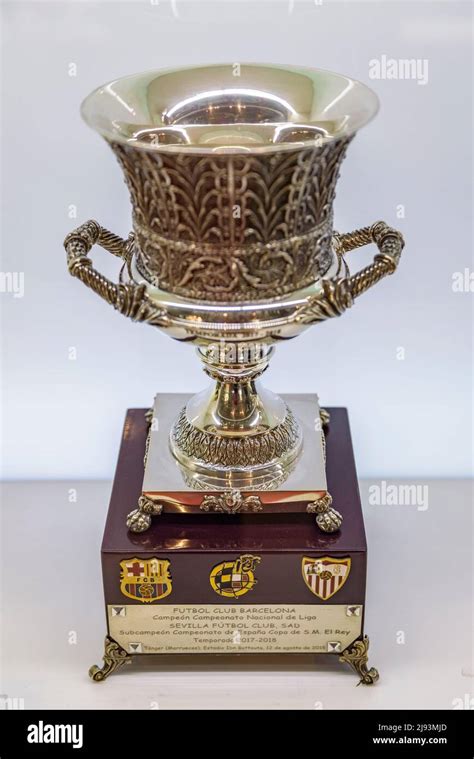 FC Barcelona Museum, in the Camp Nou stadium. UEFA Spanish Super Cup ...