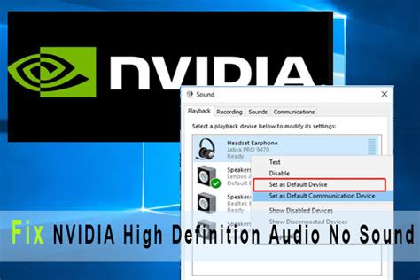 How to Fix NVIDIA High Definition Audio No Sound? [6 Ways]