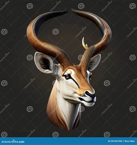 Male Kudu - Antelope with Horns - 3D Render Generative AI Stock Illustration - Illustration of ...