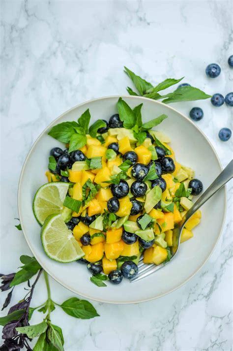 Mango Avocado Salad with Blueberries - This Healthy Table