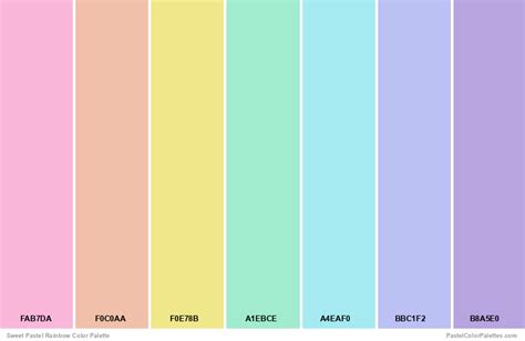 Sweet Pastel Rainbow - Pastel Color Palettes