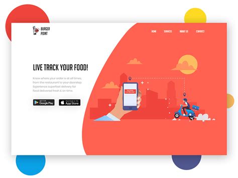 Burger point - Illustration food delivery landing page on Behance