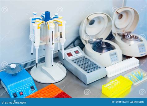 Laboratory Equipment for DNA Testing and Blood Analysis Stock Image ...