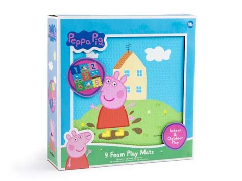 PEPPA PIG 9 Foam Play Mats Indoor & Outdoor Garden Play Toddlers 18 Mths+ Gift £17.99 - PicClick UK