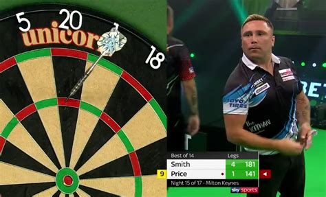 VIDEO: Gerwyn Price Having A Shot At His First 9-Darter On Television – SportVideos.TV