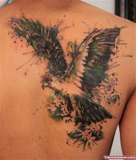 Abstract Eagle Tattoo On Back