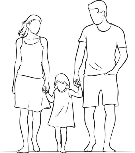 Parent and Kid Line Drawing. 21624708 Vector Art at Vecteezy