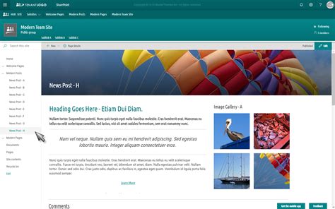 Modern Templates for SharePoint Online O365 and SharePoint 2019