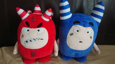 Rare Oddbods Walking and Talking Plush - Red and Blue (Fuse and Pogo ...