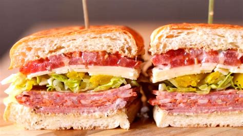 Italian Chicken Salami Club Sandwich Recipe | Authentic Italian Club Sandwich