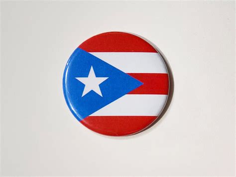 Puerto Rico Flag Button Pin or Magnet | Etsy