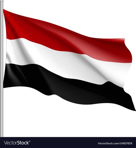 Yemen national flag realistic Royalty Free Vector Image