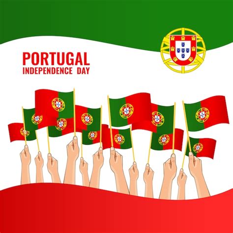 Premium Vector | Happy independence day of portugal.