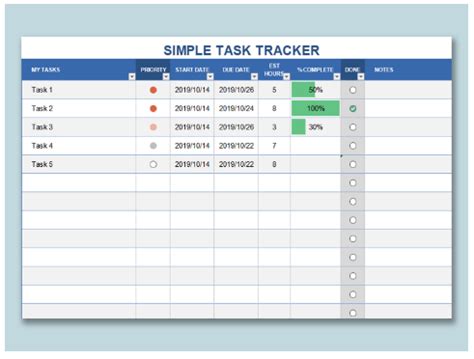 Action Tracker Excel Template