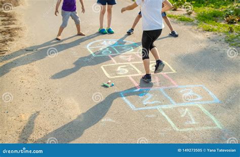 Street Children S Games in Classics. Selective Focus Stock Image ...