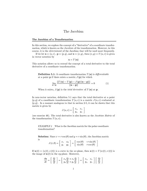 Jacobian - However, in this course, it is thedeterminantof the Jacobian ...