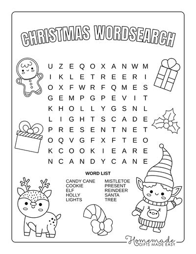 Best Free Printable Christmas Word Search Puzzles for Kids