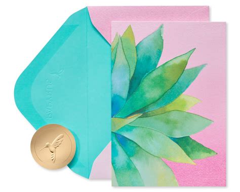 Bold Succulent Blank Note Cards With Envelopes, 14-Count - Papyrus