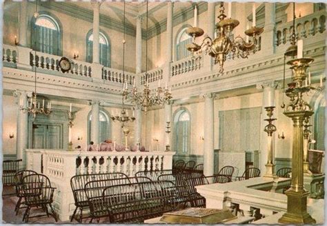 Touro Synagogue - Interior View Looking West | Postcard, Antique postcard, Vintage postcards