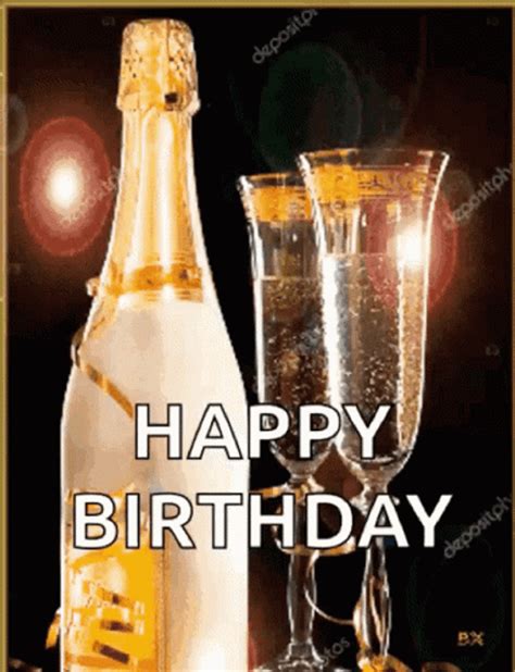 Sparkling Happy Birthday Wine GIF | GIFDB.com