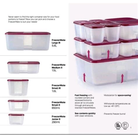 Tupperware FreezerMate - Large Size/ 5.1L - 1.3L (Loose) | Shopee Malaysia