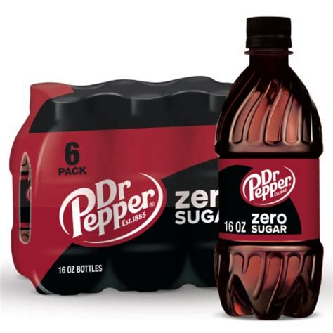 Dr Pepper® Zero Sugar Soda Bottles, 6 bottles / 16 fl oz - King Soopers