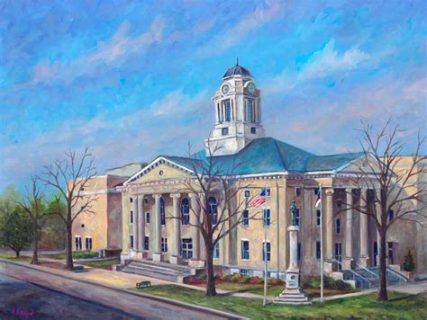 Pitt County Courthouse - Greenville NC. Oil Painting on Canvas