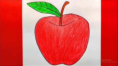 Apple drawing for Kids || How to Coloring Apple - YouTube