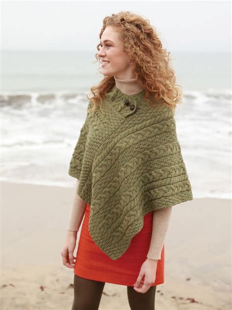 Cable Knit Aran Poncho - Aran Islands Knitwear