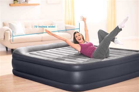 Intex Dura Beam 16.5" Deluxe Inflatable Air Mattress Bed w/ Built In ...