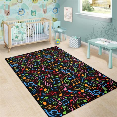 Music Note Colorful Themed Print Area Rugs - JTAMIGO.COM