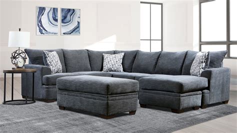 Aden Sectional Sofa with Chaise - Gray | Home Furniture