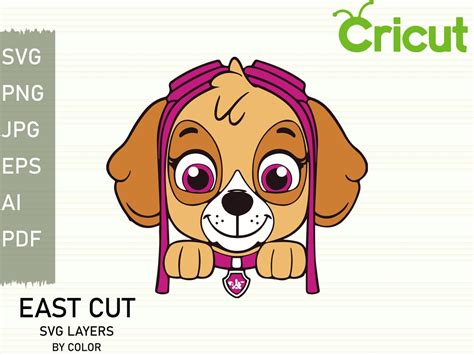 Layered SVG paw patrol skye SVG Cricut Silhouette Cut | Etsy