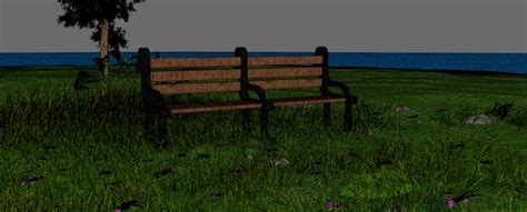 Landscape bench sunset 3D - TurboSquid 1416480