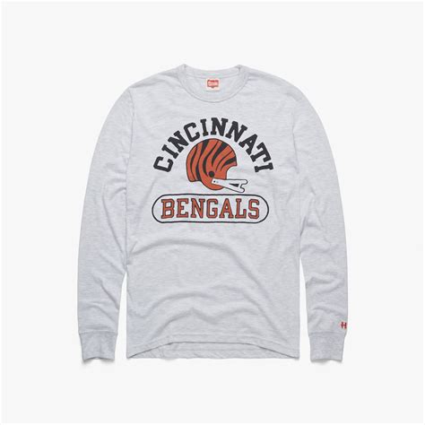 Cincinnati Bengals Throwback Helmet Long Sleeve Tee | Retro NFL Shirt ...