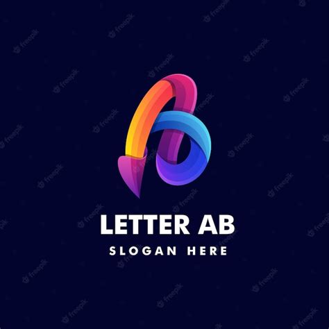 Premium Vector | Vector logo illustration letter ab gradient colorful style