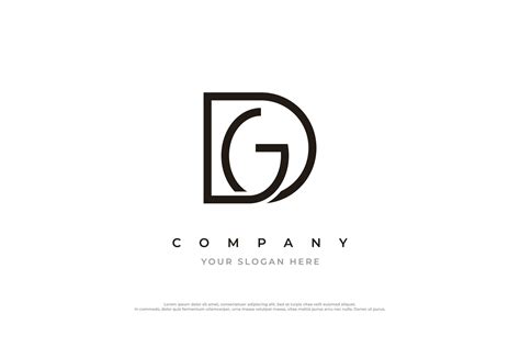 Initial Letter DG Logo or GD Monogram Logo Design Vector 12066165 ...