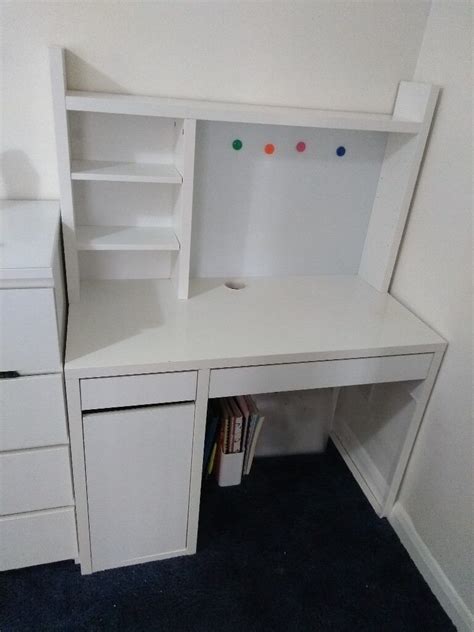 IKEA Micke white desk and desk shelf unit | in Fareham, Hampshire | Gumtree