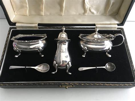 Mappin & Webb - Set Vintage Sterling silver 5 piece Cruet - Catawiki