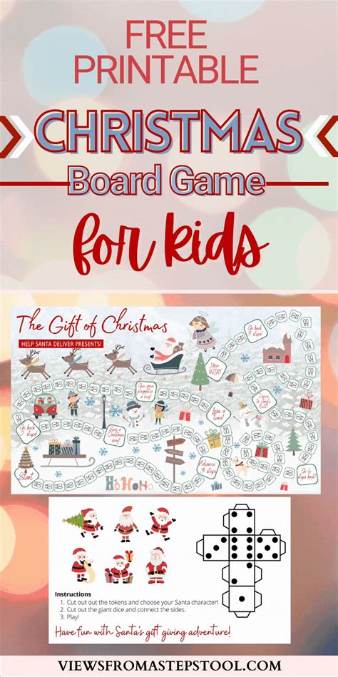 the christmas board game for kids with free printables