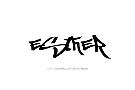 Esther Name Tattoo Designs