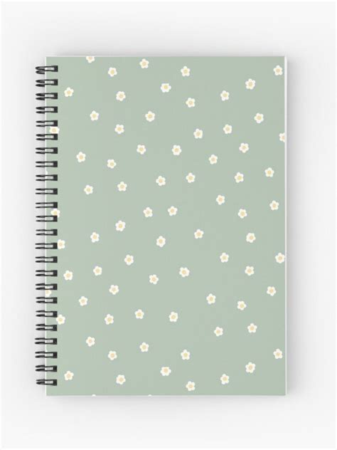 Sage green flower spiral notebook Cute Spiral Notebooks, Cute Notebooks, Diy Notebook, Notebook ...