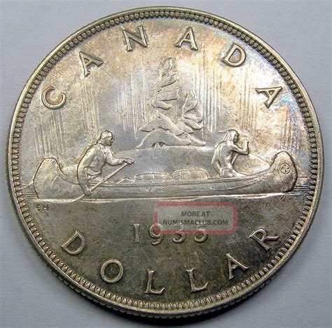 1935 Silver Dollar Ms - 64 Bu++ Iridescent Toned Pq Gem 1st Canada $1. 00