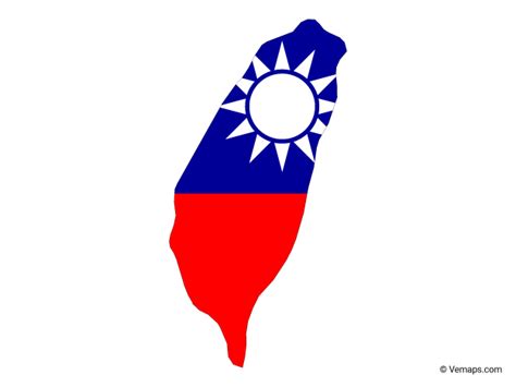 Flag Map of Taiwan | Free Vector Maps Outline Format, Map Outline, Map ...