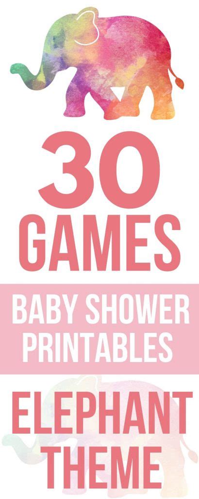 25 Cutest Printable Baby Shower Games Elephant Games - Print & Play