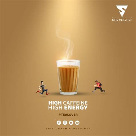High Caffeine ☕ High Energy ⚡ | Creative poster design, Graphic design ads, Social media ideas ...
