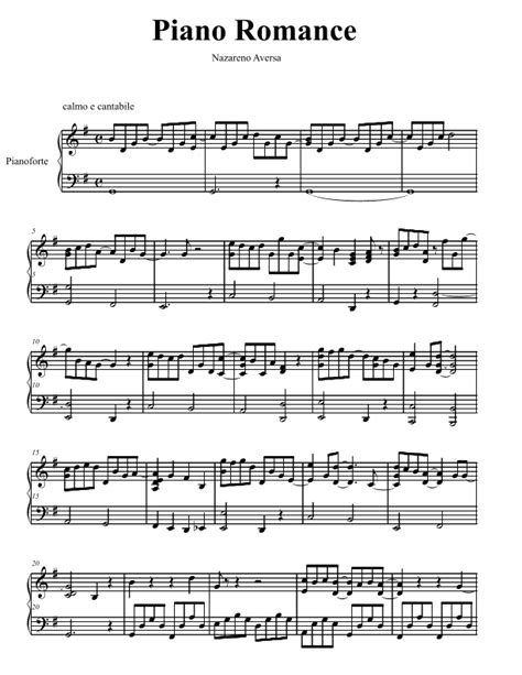 Piano Romance by Nazareno Aversa Sheet Music for Piano Solo at Sheet ...