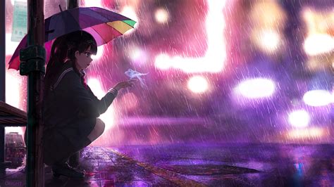 Umbrella Rain Anime Girl 4k Wallpaper,HD Anime Wallpapers,4k Wallpapers,Images,Backgrounds ...