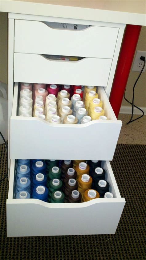 IKEA Drawers that hold my cone threads very neatly... | Sewing room organization, Sewing room ...