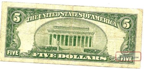 United States Of America Rare $5 Dollar Bill 1934 D Series, Paper Money